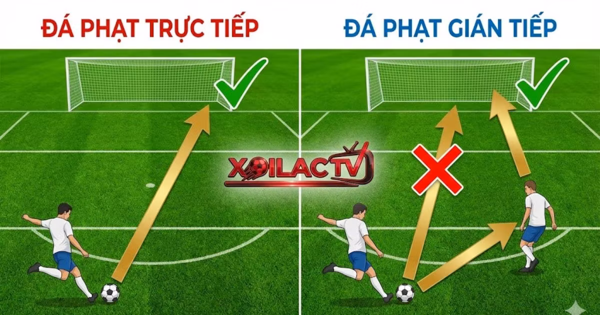 Đá phạt trực tiếp và gián tiếp khác nhau thế nào? Giải mã Luật 13 IFAB mới nhất 2026