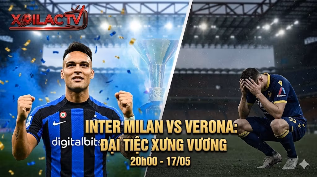 Nhận định soi kèo Inter Milan vs Verona vòng 37 Serie A: Tiền đạo Lautaro Martinez ăn mừng chức vô địch trái ngược với sự thất vọng của cầu thủ Verona.