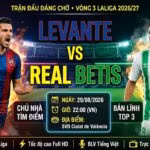 Hình ảnh nhận định, soi kèo trận đấu giữa Levante vs Real Betis vòng 3 La Liga ngày 29/08/2026 cập nhật chi tiết trên Xoilac TV.